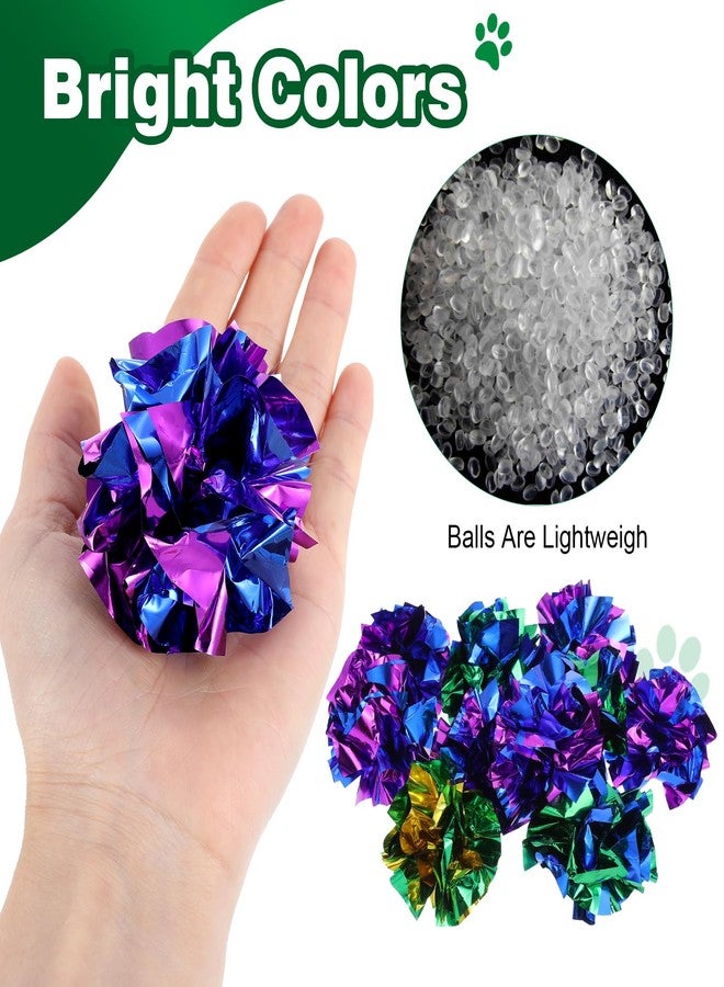 Tobeelec 100 Pcs PVC Crinkle Balls Cat Toys 2.36" Interactive Crinkle Ball, Colorful Balls Chew Toy for Cat Chase Ball Toys Attract Cats for Indoor Cats and Kittens to Keep Fit and Active(Colors Random) - Image 3